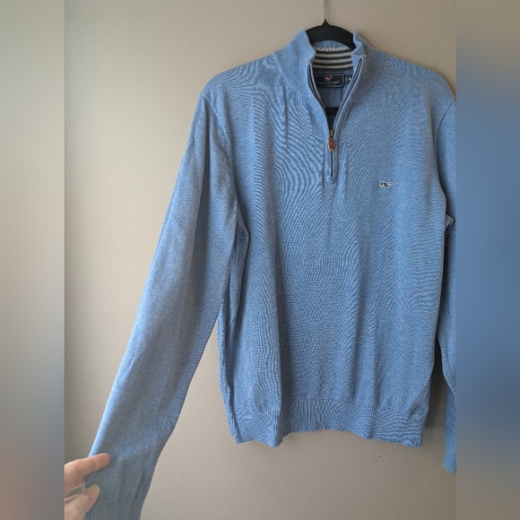 Vineyard Vines Light Blue Zip-Up Sweater M - Picture 5 of 10